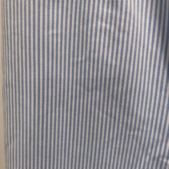 Crown & Ivy 14P Blue and White Vertical Stripe Pull On Pants Crochet Hem NWOT - Picture 4 of 6